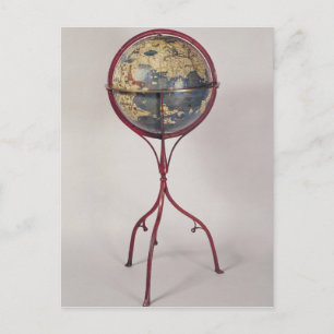 Terrestrisch Wereldbol dat de Indische Oceaan toon Briefkaart