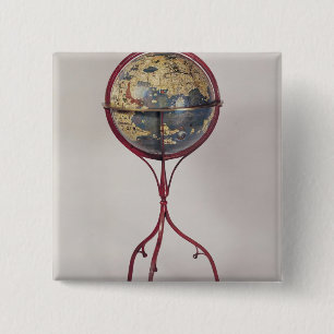 Terrestrisch Wereldbol dat de Indische Oceaan toon Vierkante Button 5,1 Cm