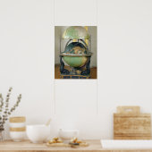 Terrestrisch wereldbol en hemelzee poster (Keuken)