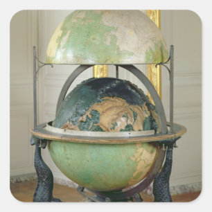 Terrestrisch wereldbol en hemelzee vierkante sticker