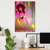 Terreur van de surrealist van de Synthwave-Platens Poster (Thuiskantoor)