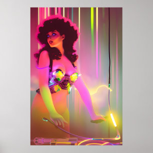 Terreur van de surrealist van de Synthwave-Platens Poster