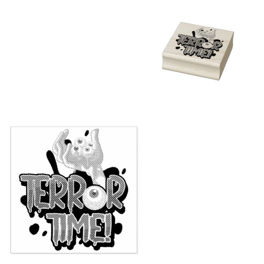 Terreurtijd met hand en eyeball rubberstempel (Gestempeld)