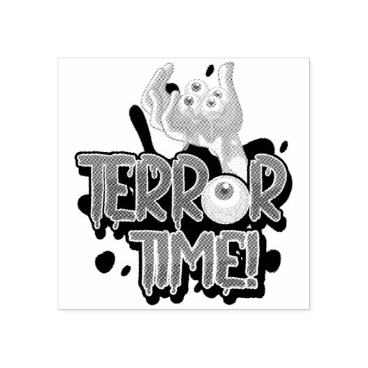 Terreurtijd met hand en eyeball rubberstempel (Afrduk)