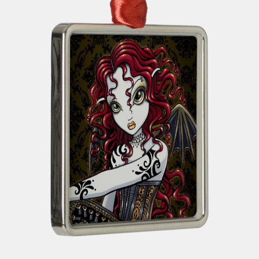 "Terri" Gothic Red Rose Fairy Fantasy Ornament (Rechts)