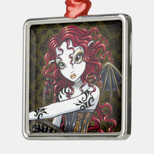 "Terri" Gothic Red Rose Fairy Fantasy Ornament (Links)