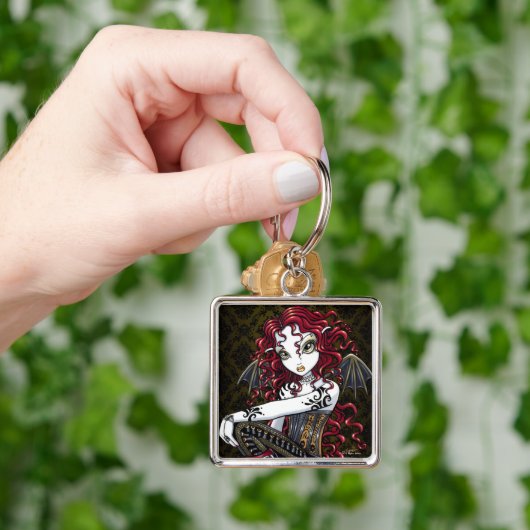 "Terri" Gothic Red Rose Fairy Fantasy Sleutelhange Sleutelhanger (Hand)