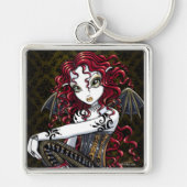 "Terri" Gothic Red Rose Fairy Fantasy Sleutelhange Sleutelhanger (Voorkant)