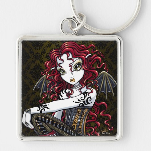 "Terri" Gothic Red Rose Fairy Fantasy Sleutelhange Sleutelhanger (Voorkant)