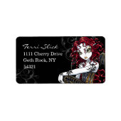 "Terri" Gothic Red Rose Tattoo Fairy Art Labels (Voorkant)