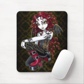 "Terri" Gothic Red Rose Tattoo Fairy Art Mousepad Muismat (Met muis)