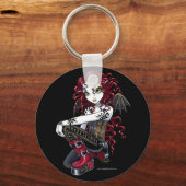 "Terri" Gothic Red Rose Tattoo Fairy Art Sleutelha Sleutelhanger (Voorkant)