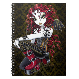 Terri Gothic Tribal Tattoo Red Fairy-laptop Notitieboek