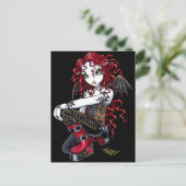 Terri Red Tattooed Faerie Briefkaart (Staand voorkant)