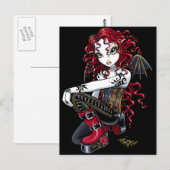 Terri Red Tattooed Faerie Briefkaart (Voorkant / Achterkant)