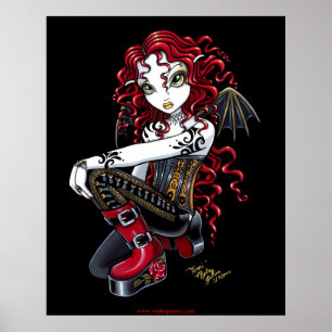 Terri Red Tattooed Faerie Poster