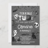 Terrible Two Black & White Spooktacular Halloween Kaart (Voorkant)