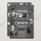 Terrible Two Black & White Spooktacular Halloween Kaart (Voorkant / Achterkant)