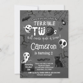 Terrible Two Black & White Spooktacular Halloween Kaart