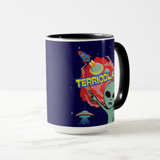 Terricolas - buitenaardse angst voor mensen mok (Voorkant rechts)