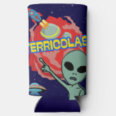 Terricolas - buitenaardse angst voor mensen seltzer blikjeskoeler (Achterkant)