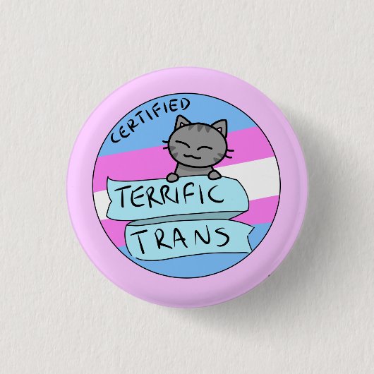 Terrieke trans ronde button 3,2 cm (Voorkant)