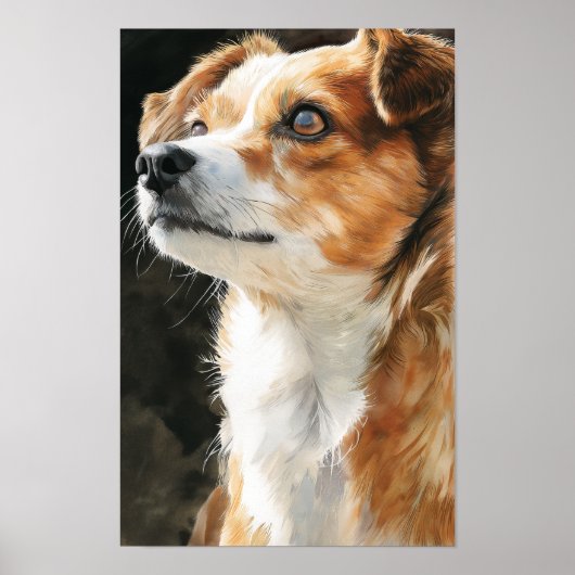 Terriër Chihuahua gemengd ras hond close-up Poster (Voorkant)