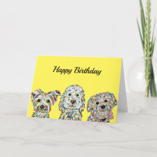 Terrier Cockapoo Yorkie Bichon Birthday Kaart