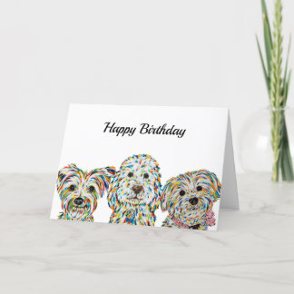 Terrier Cockapoo Yorkie Bichon Birthday Kaart