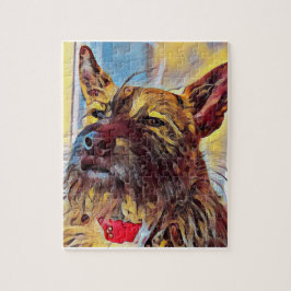 Terrier die puzzel schildert - voeg eigen foto toe
