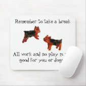 Terrier Dog Art All Work en No Play Quote Muismat (Met muis)