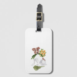 Terrier Dog Bloemen Sweet Pet Lover Reizen Bagagelabel