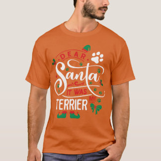 Terrier Dog Christmas Hondenras familie meisje T-shirt
