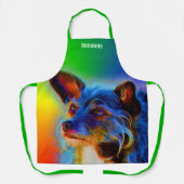Terrier Dog Face Abstract gepersonaliseerd Schort (Voorkant)