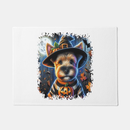 Terrier Dog Halloween Square Deurmat (Voorkant)