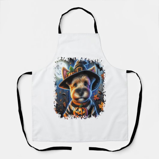 Terrier Dog Halloween Square Schort (Voorkant)