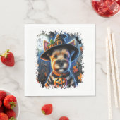 Terrier Dog Halloween Square Servet (Insitu)