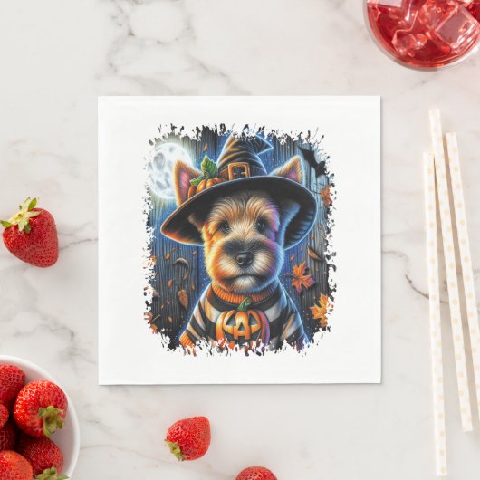 Terrier Dog Halloween Square Servet (Insitu)