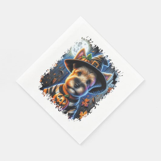 Terrier Dog Halloween Square Servet (Hoek)