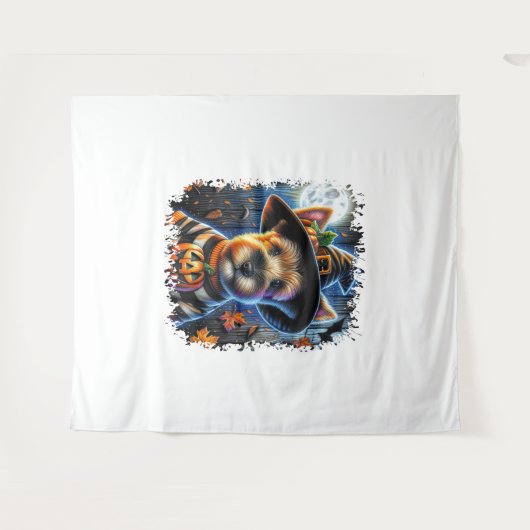 Terrier Dog Halloween Square Wandkleed (Voorkant (horizontaal))