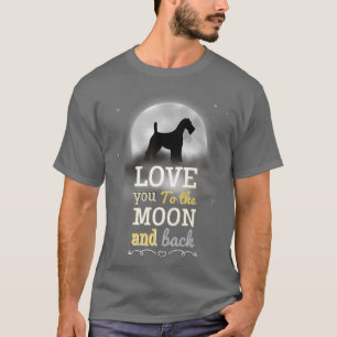 Terrier Dog Love to the Moon T-shirt