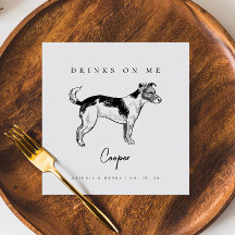 Terrier Dog Sketch Drinken op Me Pet Wedding