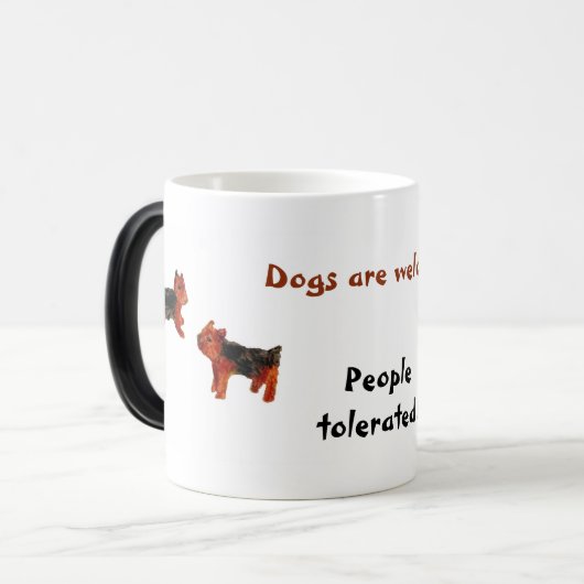 Terrier Dogs are Welcome Funny Magische Mok (Voorkant links)