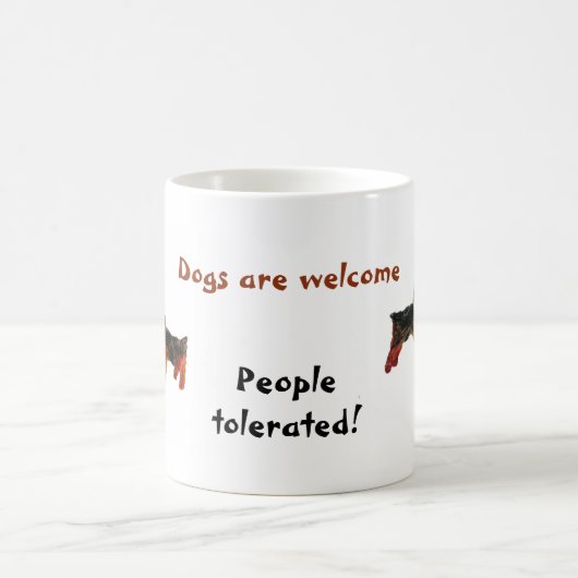 Terrier Dogs are Welcome Funny Magische Mok (Center)
