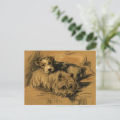  Terrier en Westie Briefkaart (Staand voorkant)
