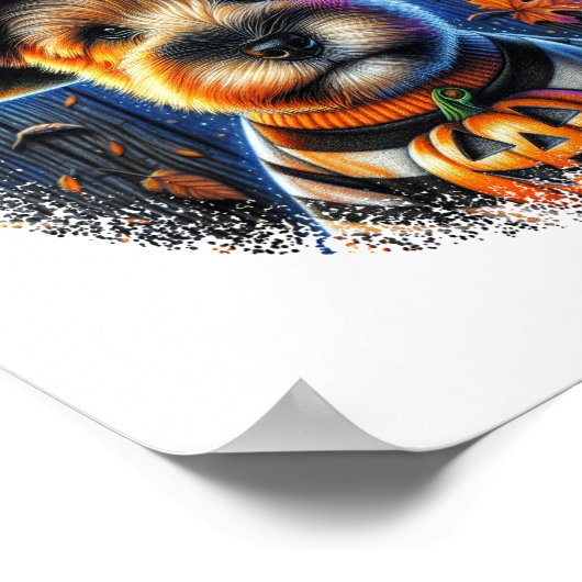 Terriër Hond Halloween Poster (Hoek)