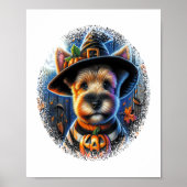 Terriër Hond Halloween Poster (Voorkant)