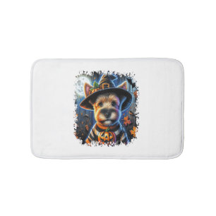 Terrier hond Halloween vierkant Badmat
