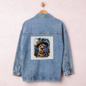 Terrier hond Halloween vierkant Denim Jacket (Hangar)