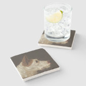 Terrier Hondenhoofd (door James Ward) Stenen Onderzetter (Zijkant)